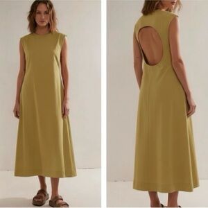 Free People Beach Olive Simone Exposed Back Maxi Dress Medium
